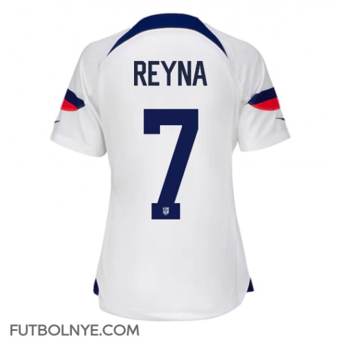 Camiseta Estados Unidos Giovanni Reyna #7 Primera Equipación para mujer Mundial 2022 manga corta